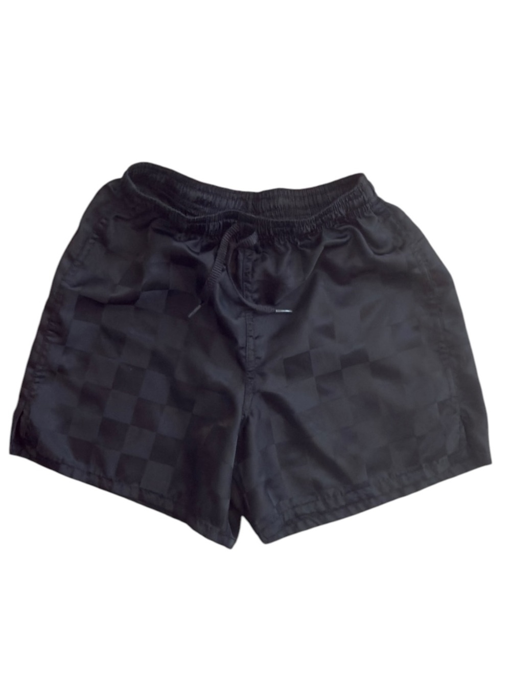 Umbro Kids Black Checkerboard Drawstring Athletic Lightweight Soccer Shorts. XS.